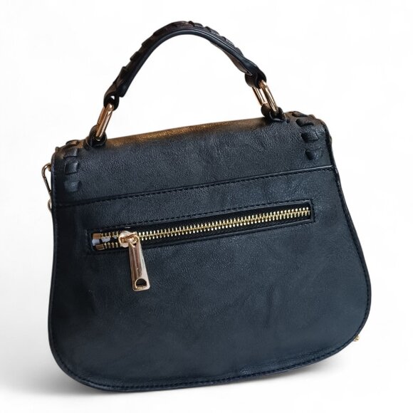 Urban Expressions Khloe Vegan Leather Saddlebag Crossbody – Whipstitch Detail - Picture 3 of 16